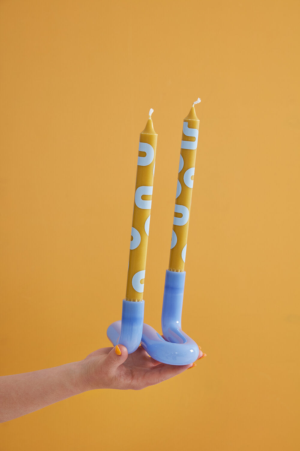 Stearinlys, 4-pak - Ochre/Rose